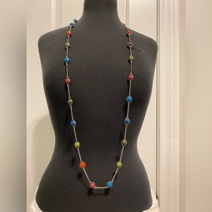 long multicolored necklace